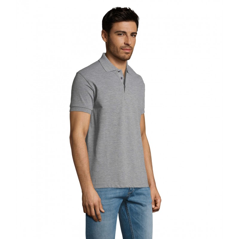 Sol's - Polo homme polycoton PRIME MEN - Gris Chiné