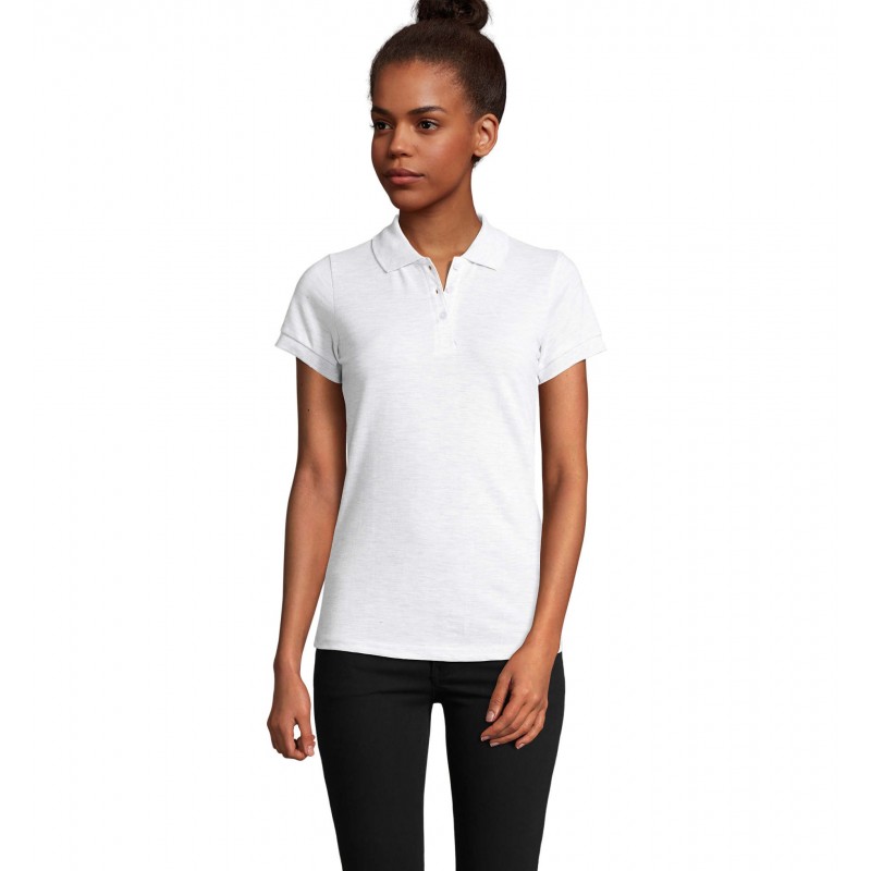 Sol's - Polo femme polycoton PRIME WOMEN - Blanc Chiné