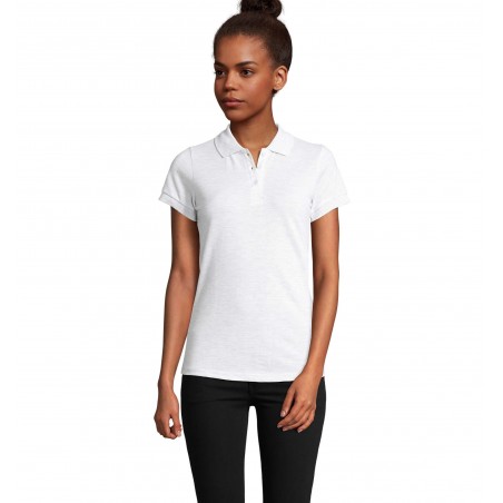 Sol's - Polo femme polycoton PRIME WOMEN - Blanc Chiné