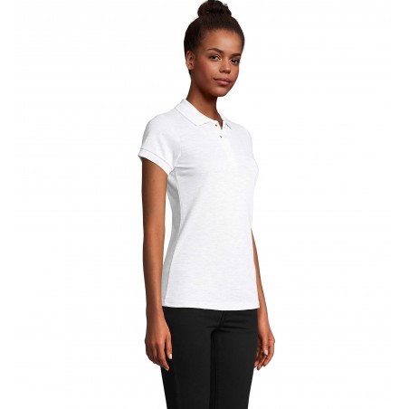 Sol's - Polo femme polycoton PRIME WOMEN - Blanc Chiné