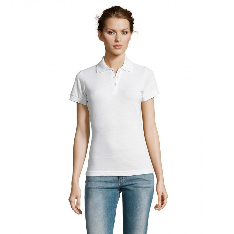 Sol's - Polo femme polycoton PRIME WOMEN - Blanc