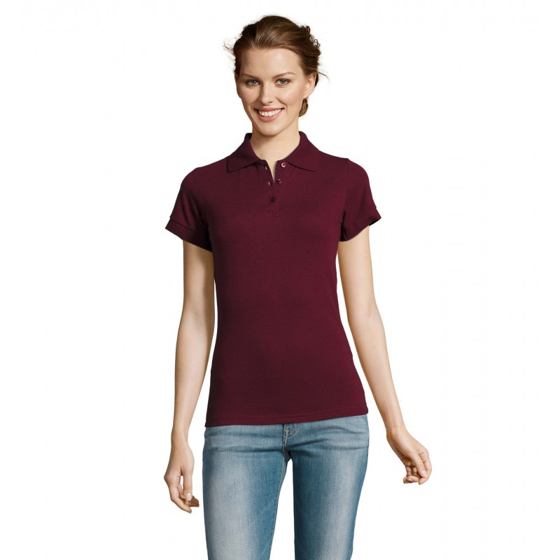 Sol's - Polo femme polycoton PRIME WOMEN - Bordeaux