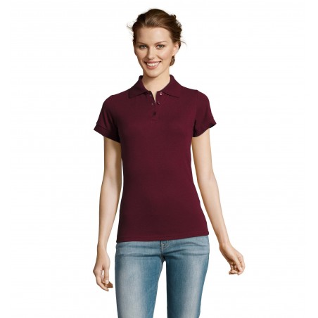 Sol's - Polo femme polycoton PRIME WOMEN - Bordeaux