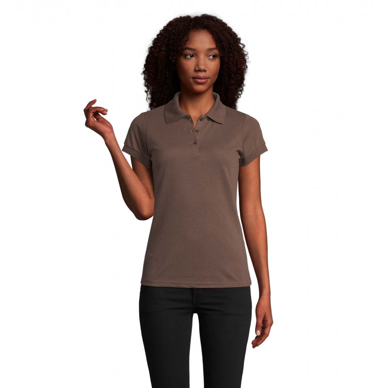 Sol's - Polo femme polycoton PRIME WOMEN - Chocolat