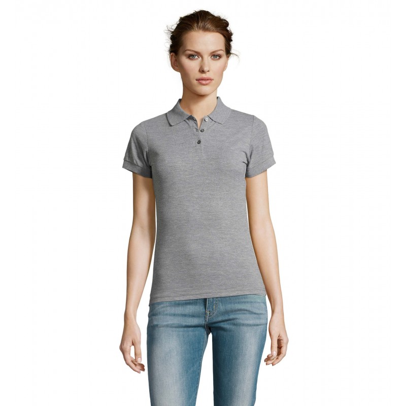 Sol's - Polo femme polycoton PRIME WOMEN - Gris Chiné