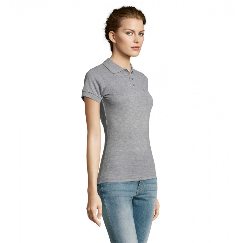 Sol's - Polo femme polycoton PRIME WOMEN - Gris Chiné