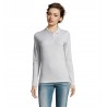 Sol's - Polo piqué manches longues femme PERFECT LSL WOMEN - Blanc Chiné