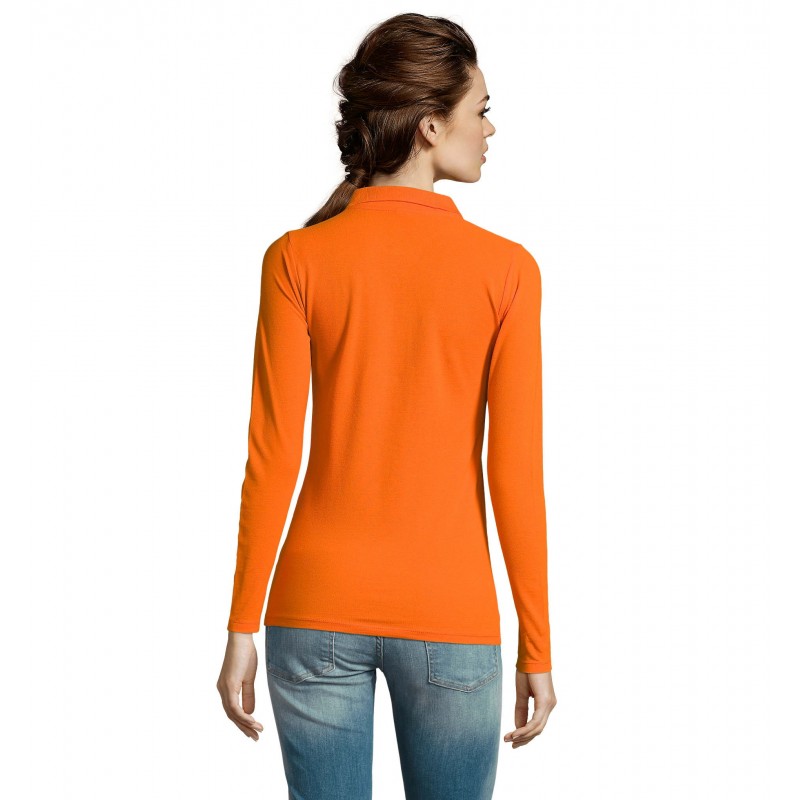 Sol's - Polo piqué manches longues femme PERFECT LSL WOMEN - Orange
