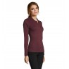Sol's - Polo piqué manches longues femme PERFECT LSL WOMEN - Oxblood Chiné