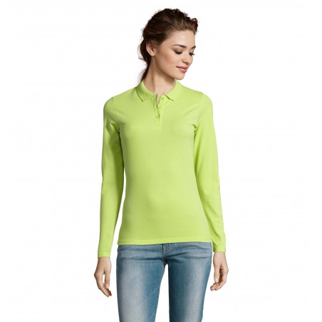 Sol's - Polo piqué manches longues femme PERFECT LSL WOMEN - Vert Pomme