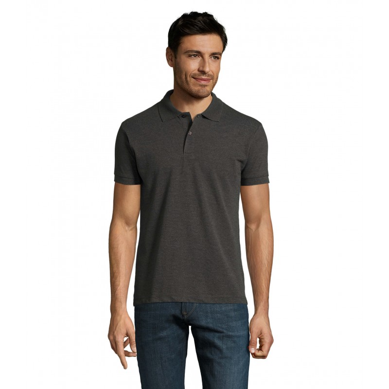 Sol's - Polo homme PERFECT MEN - Anthracite Chiné