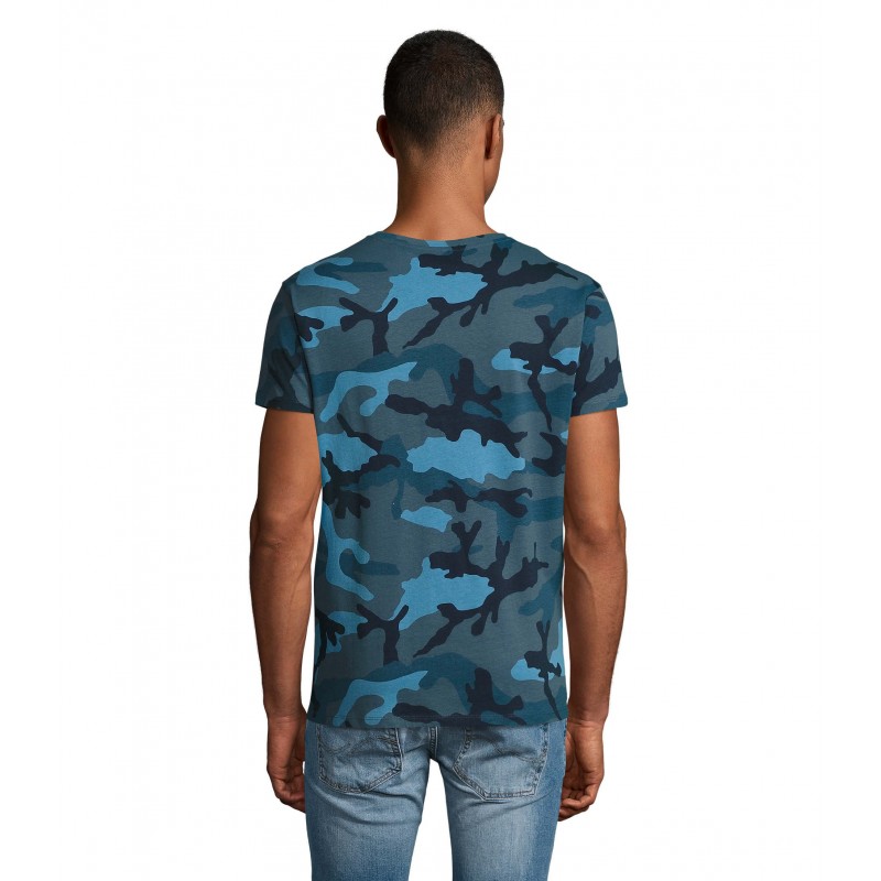 Sol's - Tee-shirt homme col rond CAMO MEN - Camo Bleu