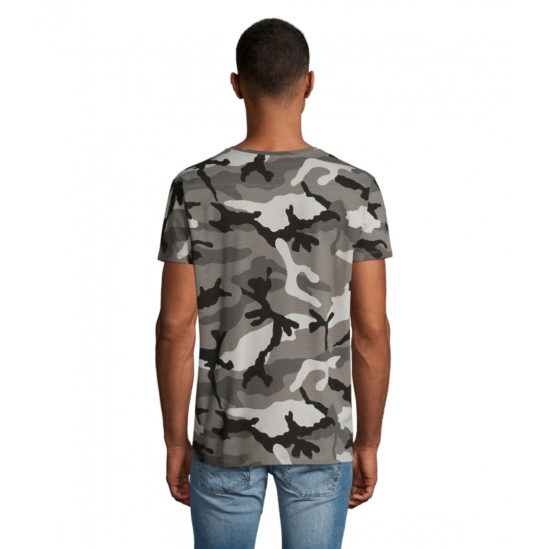 Sol's - Tee-shirt homme col rond CAMO MEN - Camo Gris
