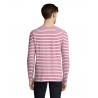 Sol's - Tee-shirt homme manches longues rayé MARINE MEN - Blanc / Rouge
