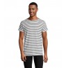 Sol's - Tee-shirt homme col rond rayé MILES MEN - Blanc / Marine