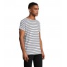 Sol's - Tee-shirt homme col rond rayé MILES MEN - Blanc / Marine