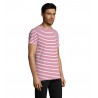 Sol's - Tee-shirt homme col rond rayé MILES MEN - Blanc / Rouge