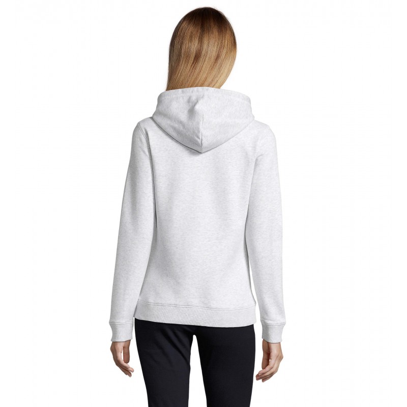 Sol's - Sweat-shirt femme à capuche SPENCER WOMEN - Blanc Chiné
