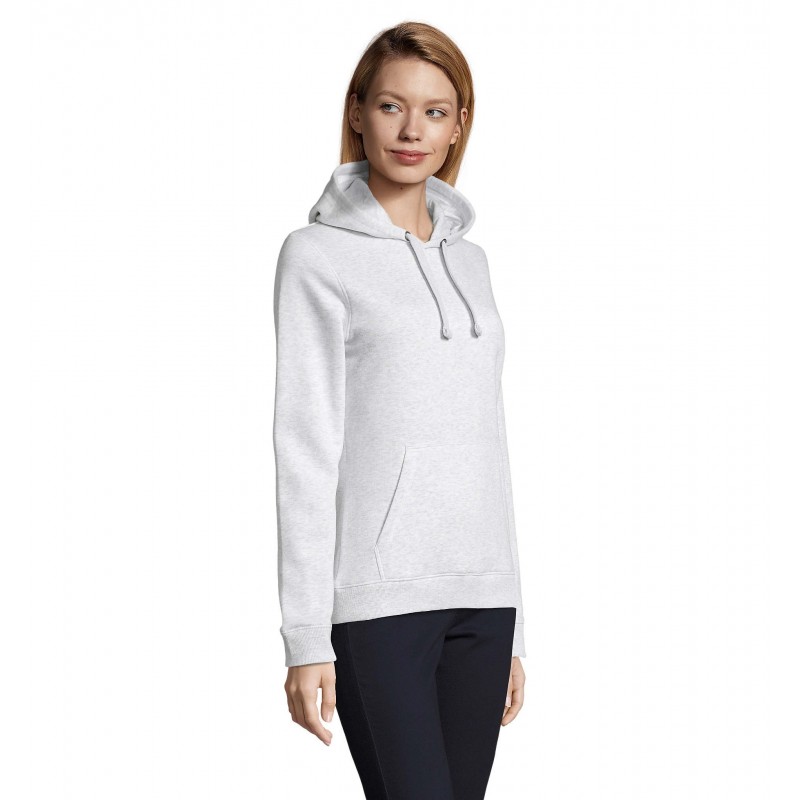 Sol's - Sweat-shirt femme à capuche SPENCER WOMEN - Blanc Chiné