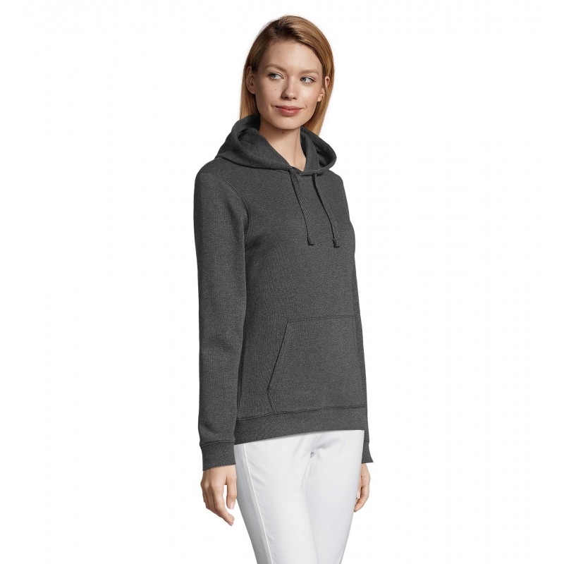 Sol's - Sweat-shirt femme à capuche SPENCER WOMEN - Anthracite Chiné