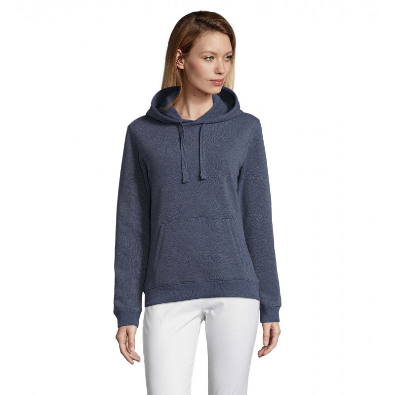 Sol's - Sweat-shirt femme à capuche SPENCER WOMEN - Denim Chiné