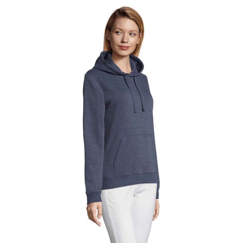 Sol's - Sweat-shirt femme à capuche SPENCER WOMEN - Denim Chiné