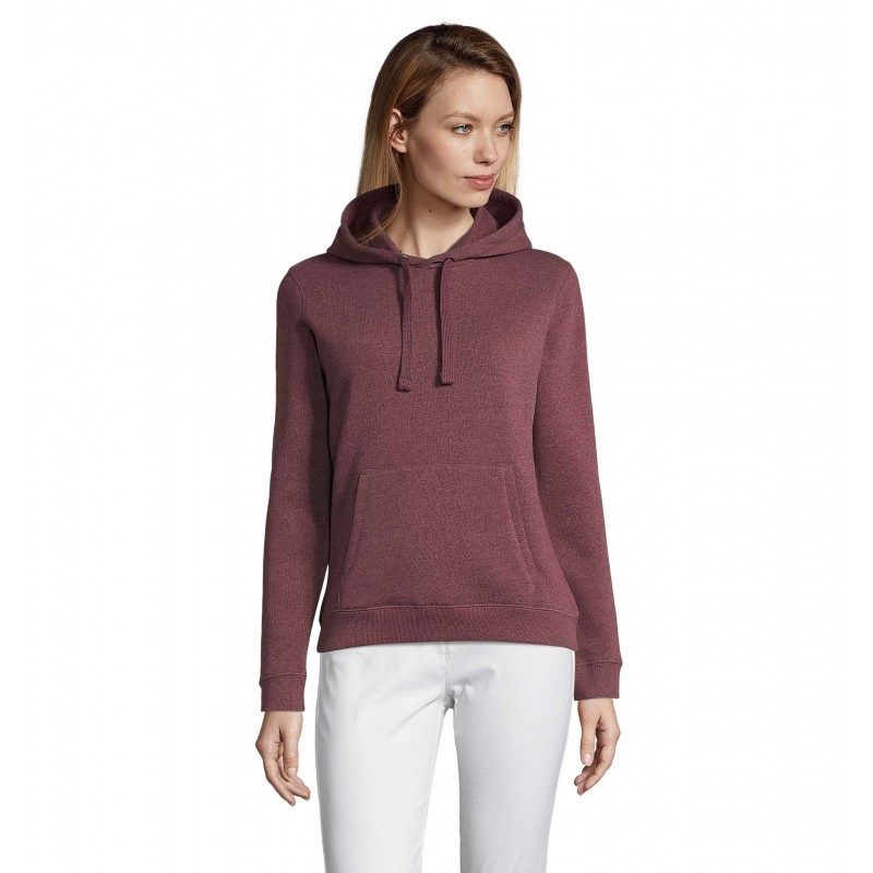 Sol's - Sweat-shirt femme à capuche SPENCER WOMEN - Oxblood Chiné