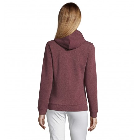 Sol's - Sweat-shirt femme à capuche SPENCER WOMEN - Oxblood Chiné