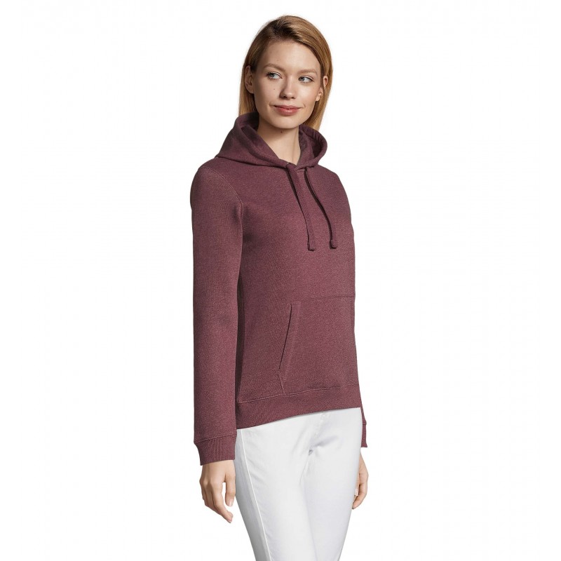 Sol's - Sweat-shirt femme à capuche SPENCER WOMEN - Oxblood Chiné