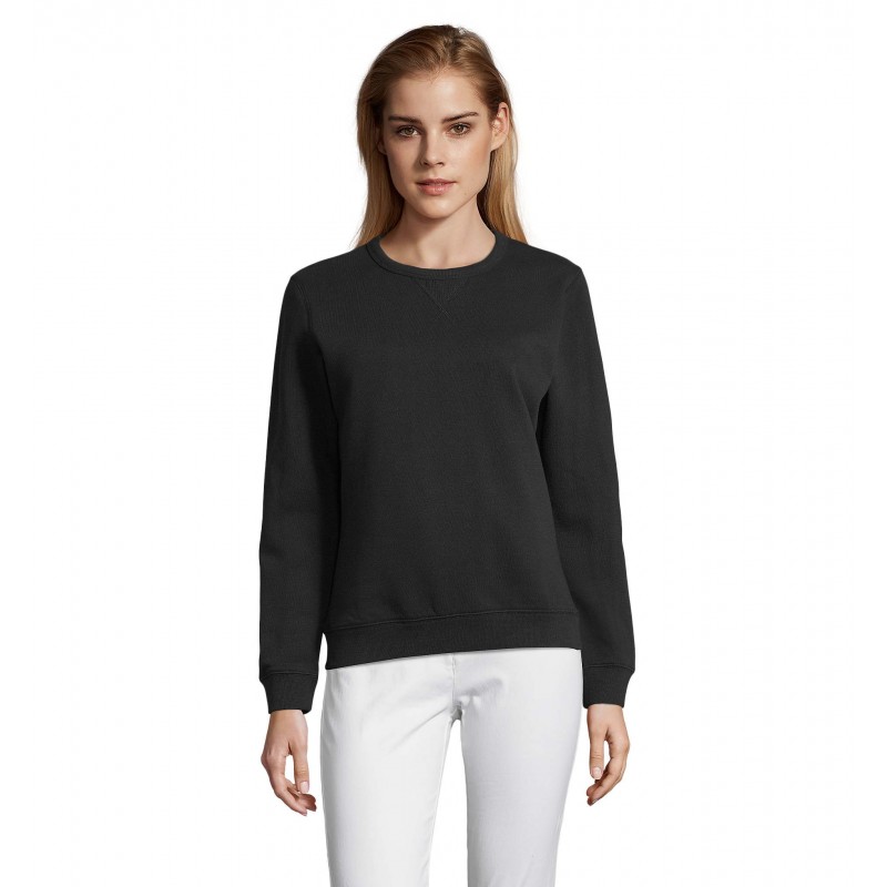 Sol's - Sweat-shirt femme col rond SULLY WOMEN - Noir