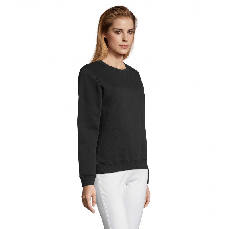 Sol's - Sweat-shirt femme col rond SULLY WOMEN - Noir