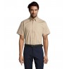 Sol's - Chemise homme en twill de coton manches courtes BROOKLYN - Beige