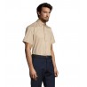 Sol's - Chemise homme en twill de coton manches courtes BROOKLYN - Beige