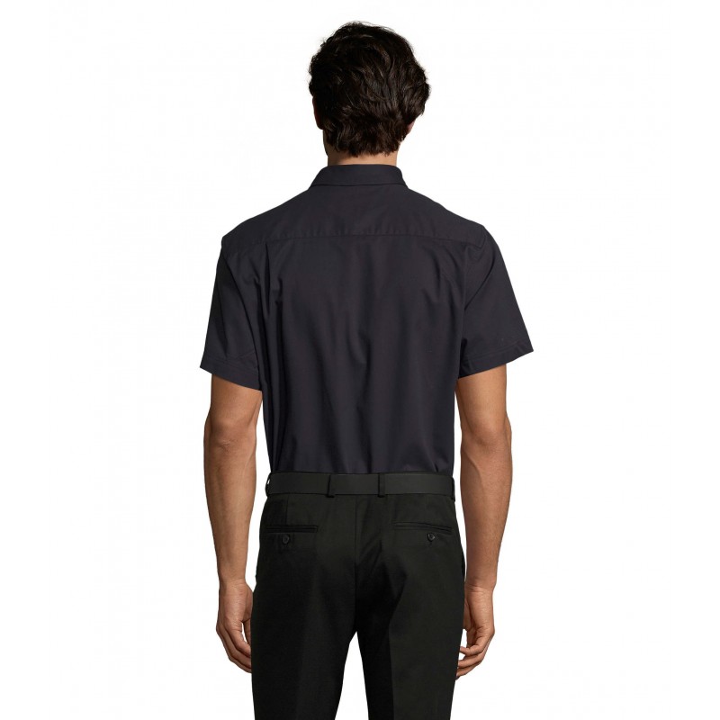 Sol's - Chemise homme en twill de coton manches courtes BROOKLYN - French Marine