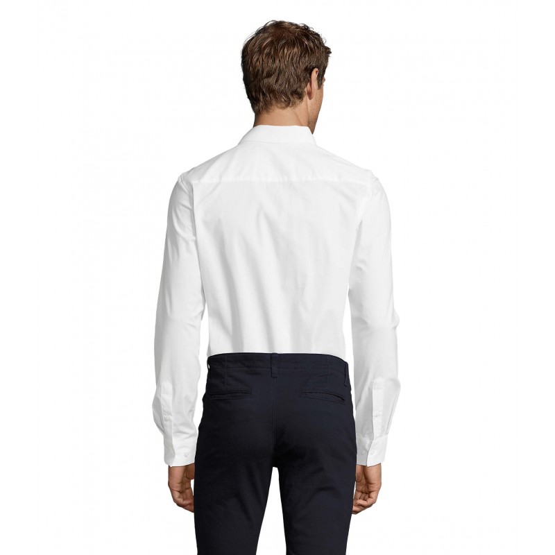 Sol's - Chemise homme stretch manches longues BLAKE MEN - Blanc