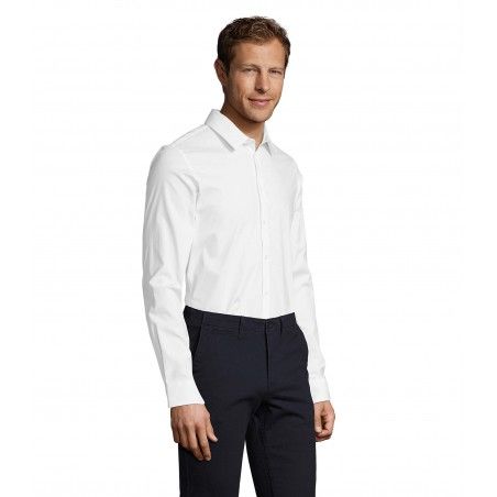 Sol's - Chemise homme stretch manches longues BLAKE MEN - Blanc