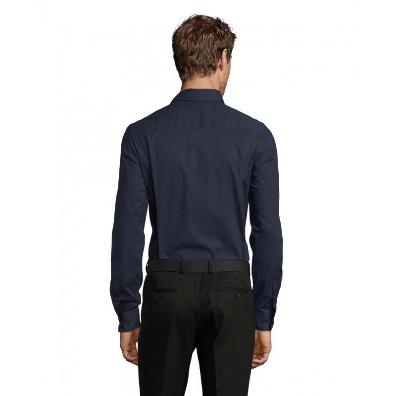Sol's - Chemise homme stretch manches longues BLAKE MEN - Bleu Foncé
