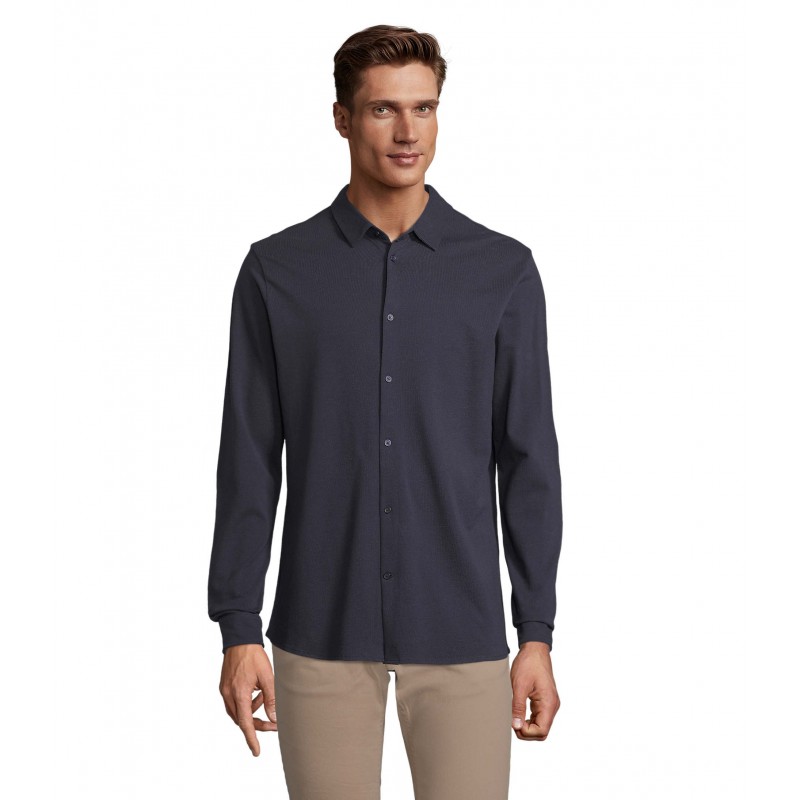 Neoblu - Chemise en coton piqué homme BASILE MEN - Nuit
