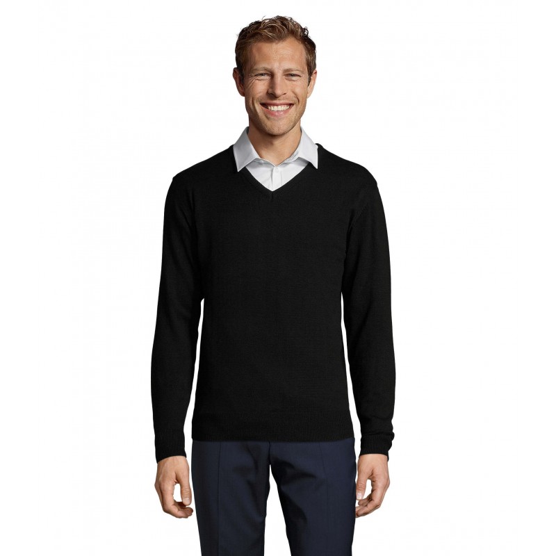 Sol's - Pull col v homme GALAXY MEN - Noir