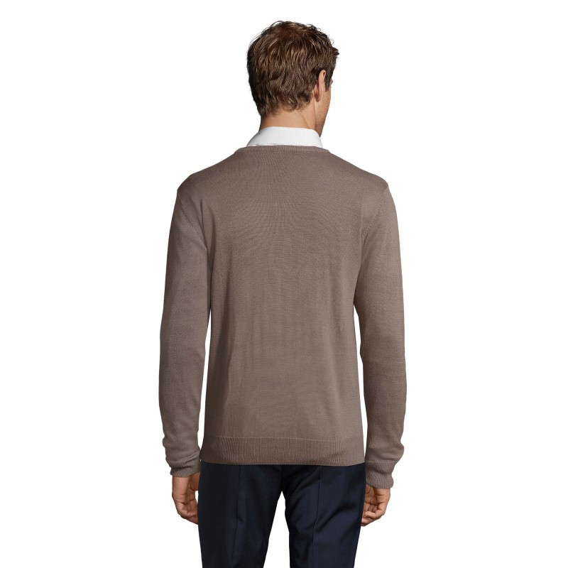 Sol's - Pull col v homme GALAXY MEN - Gris Moyen