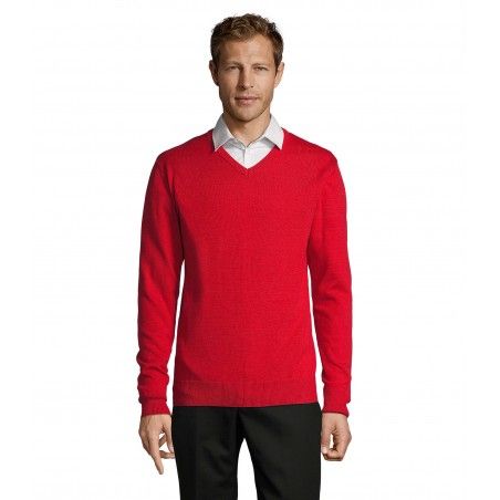Sol's - Pull col v homme GALAXY MEN - Rouge