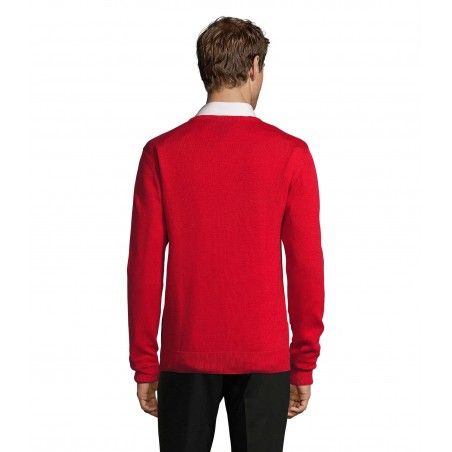 Sol's - Pull col v homme GALAXY MEN - Rouge