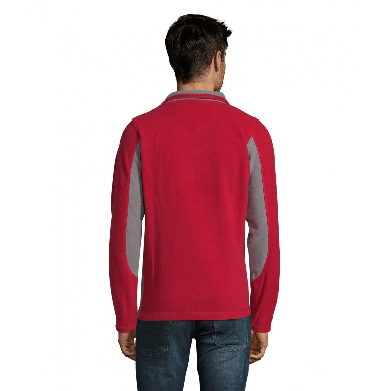 Sol's - Veste polaire bicolore zippée homme NORDIC - Rouge