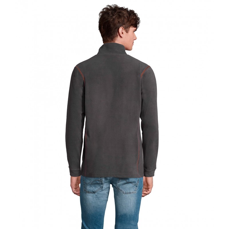 Sol's - Veste micropolaire zippée homme NOVA MEN - Anthracite / Orange