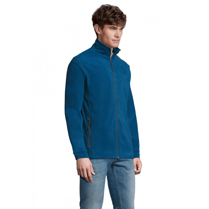Sol's - Veste micropolaire zippée homme NOVA MEN - Bleu Ardoise / Gris
