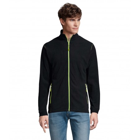 Sol's - Veste micropolaire zippée homme NOVA MEN - Marine / Vert Pomme