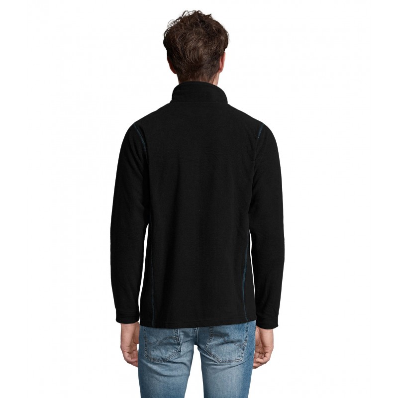 Sol's - Veste micropolaire zippée homme NOVA MEN - Noir / Aqua