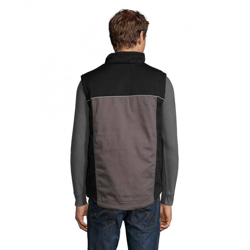 Sol's - Bodywarmer bicolore workwear homme MISSION PRO - Gris Foncé / Noir