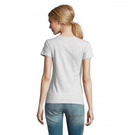 Sol's - Tee-shirt femme col rond IMPERIAL WOMEN - Blanc Chiné