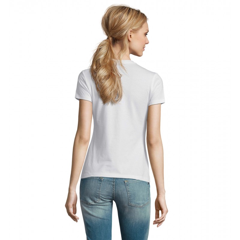 Sol's - Tee-shirt femme col rond IMPERIAL WOMEN - Blanc